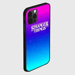 Чехол для iPhone 12 Pro Max Stranger Things gradient colors, цвет: 3D-черный — фото 2