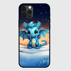 Чехол для iPhone 12 Pro Max Синий дракон 2024, цвет: 3D-черный