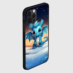 Чехол для iPhone 12 Pro Max Синий дракон 2024, цвет: 3D-черный — фото 2