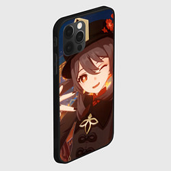 Чехол для iPhone 12 Pro Max Genshin Impact Hu Tao smile, цвет: 3D-черный — фото 2