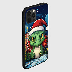 Чехол для iPhone 12 Pro Max Дракон новогодний город, цвет: 3D-черный — фото 2