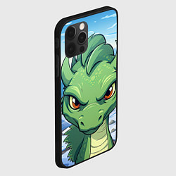 Чехол для iPhone 12 Pro Max Забавный маленький зеленый дракон, цвет: 3D-черный — фото 2