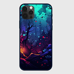 Чехол для iPhone 12 Pro Max Абстрактный камуфляж в кислотных абстрактных пятна, цвет: 3D-черный