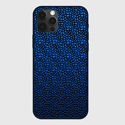 Чехол для iPhone 12 Pro Max Синий объёмный паттерн, цвет: 3D-черный