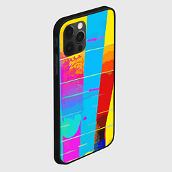 Чехол для iPhone 12 Pro Max Цветная абстракция - поп арт, цвет: 3D-черный — фото 2