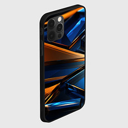 Чехол для iPhone 12 Pro Max Синии стеклянные осколки, цвет: 3D-черный — фото 2