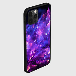 Чехол для iPhone 12 Pro Max Синяя фиолетовая прозрачная абстракция, цвет: 3D-черный — фото 2