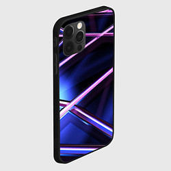 Чехол для iPhone 12 Pro Max Фиолетовая геометрическая абстракция, цвет: 3D-черный — фото 2