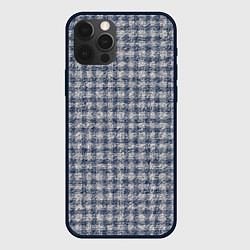 Чехол для iPhone 12 Pro Max Клетчатый тёмный серо-синий, цвет: 3D-черный