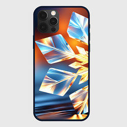 Чехол для iPhone 12 Pro Max Реалистичная снежинка на теплом фоне, цвет: 3D-черный