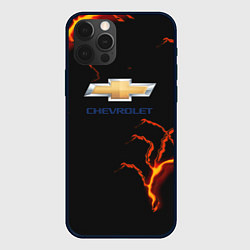 Чехол для iPhone 12 Pro Max Chevrolet лого шторм, цвет: 3D-черный