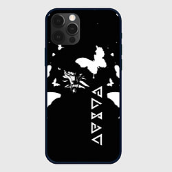 Чехол для iPhone 12 Pro Max Ведьмак белые бабочки цирилла, цвет: 3D-черный