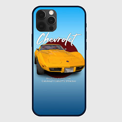 Чехол для iPhone 12 Pro Max Американский маслкар Chevrolet Corvette, цвет: 3D-черный