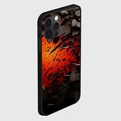 Чехол для iPhone 12 Pro Max Черные камни на красном взрыв, цвет: 3D-черный — фото 2