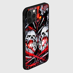 Чехол для iPhone 12 Pro Max Красные адские черепа, цвет: 3D-черный — фото 2