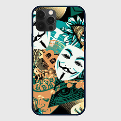 Чехол для iPhone 12 Pro Max Криптавалюта с маской Виндетта, цвет: 3D-черный
