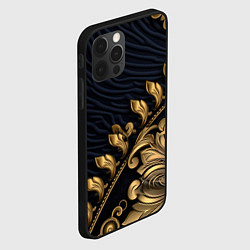 Чехол для iPhone 12 Pro Max Золотая объемная лепнина, цвет: 3D-черный — фото 2