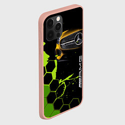 Чехол для iPhone 12 Pro Max Мерседес AMG тёмный, цвет: 3D-светло-розовый — фото 2