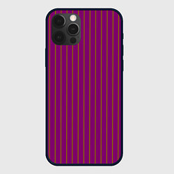 Чехол для iPhone 12 Pro Max Бордовый в тонкую полоску, цвет: 3D-черный
