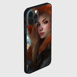 Чехол для iPhone 12 Pro Max Русская девушка в стиле аниме Москва, цвет: 3D-черный — фото 2