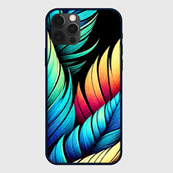 Чехол для iPhone 12 Pro Max Color feathers - neon, цвет: 3D-черный