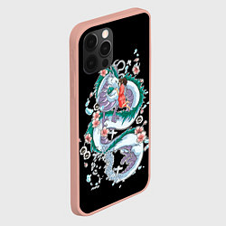Чехол для iPhone 12 Pro Max Тихиро и Хаку - унесенные призраками, цвет: 3D-светло-розовый — фото 2