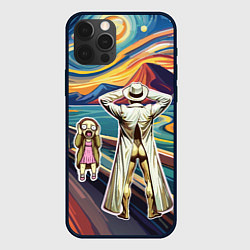Чехол для iPhone 12 Pro Max Пародия Эдвард Мунк картина Крик эксгибиционизм, цвет: 3D-черный