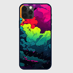 Чехол для iPhone 12 Pro Max Кислотная яркая абстракция, цвет: 3D-черный