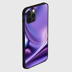 Чехол для iPhone 12 Pro Max Голография - изгибающийся металлический фиолетовый, цвет: 3D-черный — фото 2
