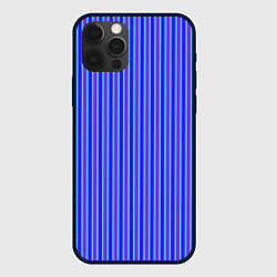 Чехол для iPhone 12 Pro Max Вертикальные неоновые линии, цвет: 3D-черный
