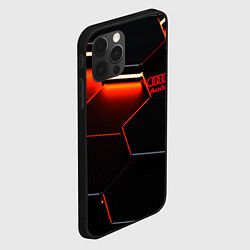 Чехол для iPhone 12 Pro Max Audi неоновый соты, цвет: 3D-черный — фото 2