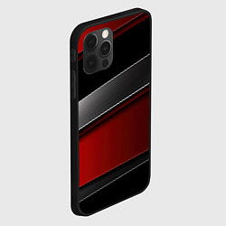 Чехол для iPhone 12 Pro Max Красный серый и черный, цвет: 3D-черный — фото 2