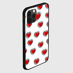 Чехол для iPhone 12 Pro Max Стикеры наклейки объемные сердечки, цвет: 3D-черный — фото 2
