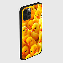Чехол для iPhone 12 Pro Max С желтыми цыплятами, цвет: 3D-черный — фото 2