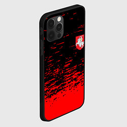 Чехол для iPhone 12 Pro Max Герб Белоруссии краски красные, цвет: 3D-черный — фото 2