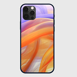 Чехол для iPhone 12 Pro Max Оранжевая и синяя абстрактная дуга, цвет: 3D-черный