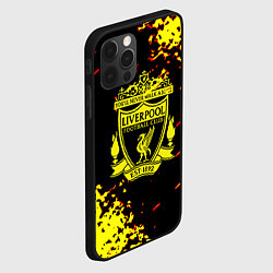 Чехол для iPhone 12 Pro Max Liverpool жёлтые краски текстура, цвет: 3D-черный — фото 2