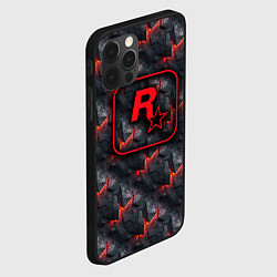 Чехол для iPhone 12 Pro Max Rockstar - glow rifts, цвет: 3D-черный — фото 2