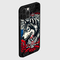 Чехол для iPhone 12 Pro Max Русский волк и герб России, цвет: 3D-черный — фото 2