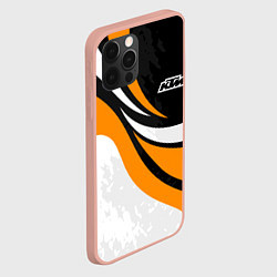 Чехол для iPhone 12 Pro Max КТМ - оранжевые вставки, цвет: 3D-светло-розовый — фото 2