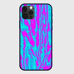 Чехол для iPhone 12 Pro Max Абстрактные полосы неоновый, цвет: 3D-черный
