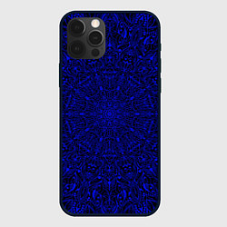 Чехол для iPhone 12 Pro Max Мандала чёрно-синий, цвет: 3D-черный