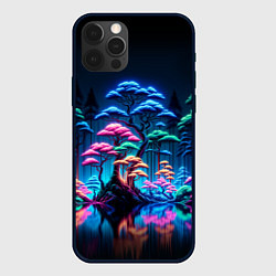 Чехол для iPhone 12 Pro Max Неоновый лес - нейросеть, цвет: 3D-черный
