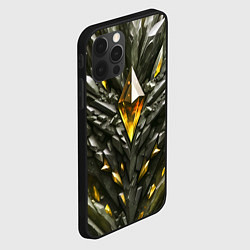 Чехол для iPhone 12 Pro Max Камень и золотой кристалл, цвет: 3D-черный — фото 2