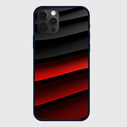 Чехол для iPhone 12 Pro Max Черно-красный объемный градиент, цвет: 3D-черный