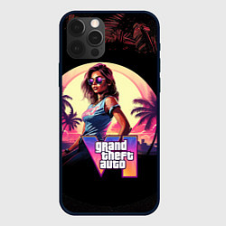 Чехол для iPhone 12 Pro Max GTA 6 logo девушка, цвет: 3D-черный