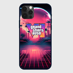 Чехол для iPhone 12 Pro Max GTA 6 logo retro night, цвет: 3D-черный