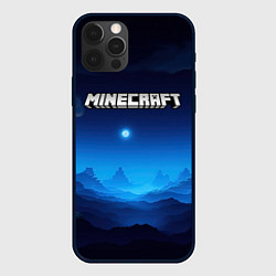 Чехол для iPhone 12 Pro Max Minecraft logo night, цвет: 3D-черный