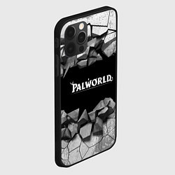 Чехол для iPhone 12 Pro Max Palworld лого на камнях, цвет: 3D-черный — фото 2