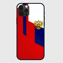Чехол для iPhone 12 Pro Max Спортивная текстура герб России, цвет: 3D-черный